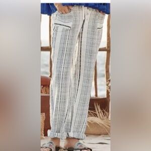 Sundance Stripe Gigi Pants size XL Drawstring waist 33” inseam 100% Cotton